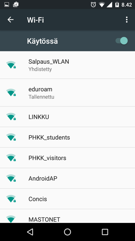 Android wlan valmis